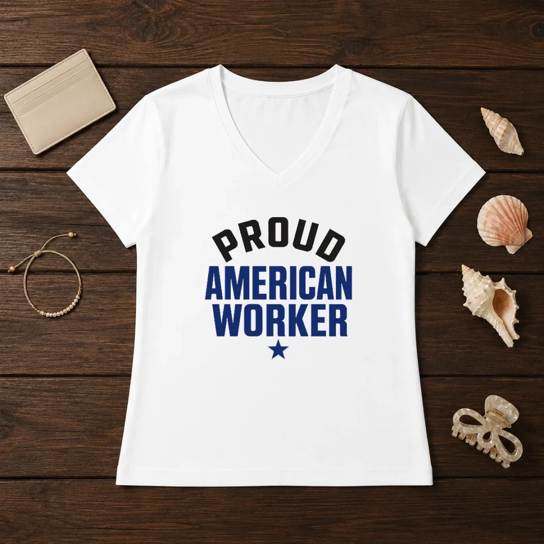 hot-labour-day-proud-american-worker-minimalist-v-neck-shirt Hot Labour Day Proud American Worker Minimalist V-Neck Shirt