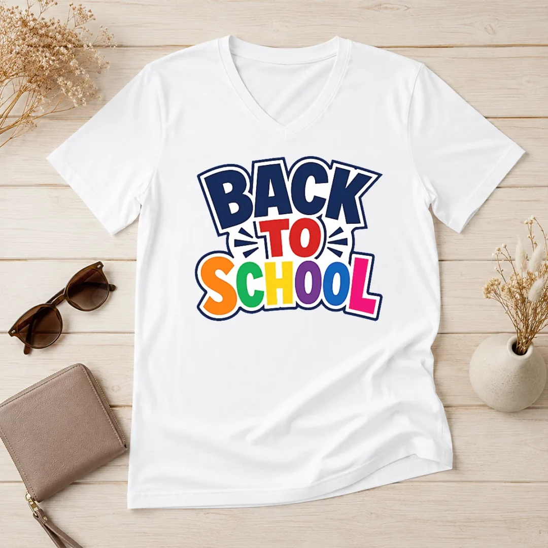 hot-nice-retro-distressed-back-to-school-typography-v-neck-shirt Hot Nice Retro Distressed Back To School Typography V-Neck Shirt