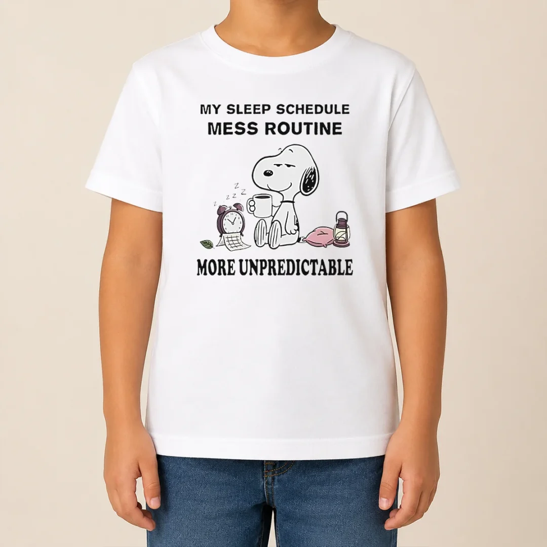 Hot Nice Snoopy My Sleep Schedule Mess Routine More Unpredictable Kids T Shirt Hot Nice Snoopy My Sleep Schedule Mess Routine More Unpredictable Kids T-Shirt