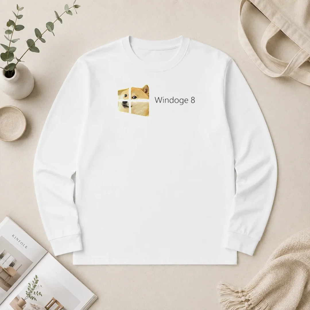 Hot Nice Windoge 8 Doge Windows Logo Long Sleeve Shirt Hot Nice Windoge 8 Doge Windows Logo Long Sleeve Shirt