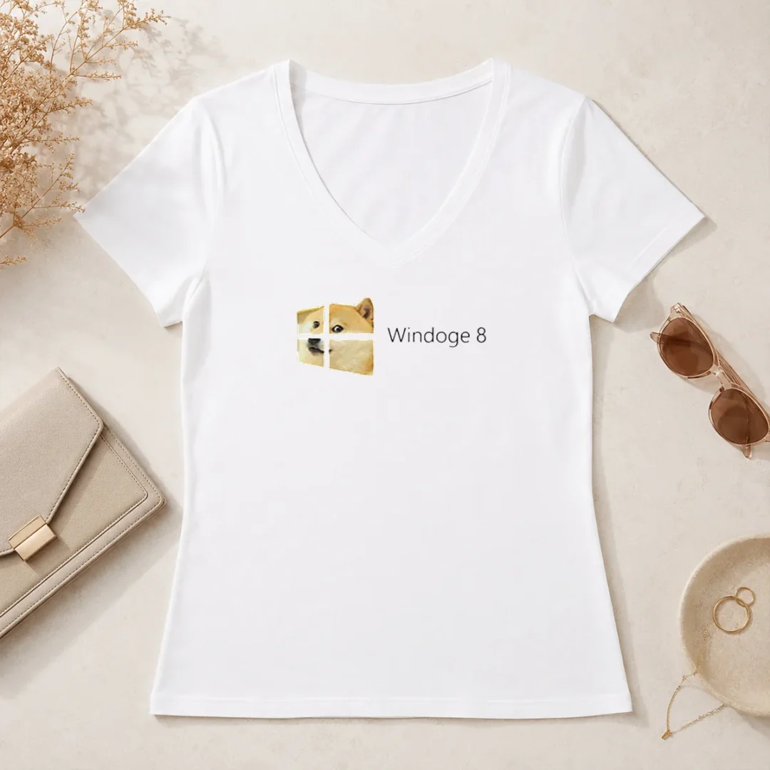 Hot Nice Windoge 8 Doge Windows Logo V Neck Shirt Hot Nice Windoge 8 Doge Windows Logo V-Neck Shirt