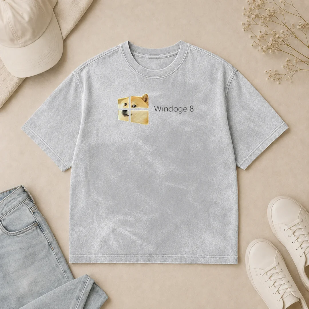Hot Nice Windoge 8 Doge Windows Logo Washed T Shirt Hot Nice Windoge 8 Doge Windows Logo Washed T-Shirt