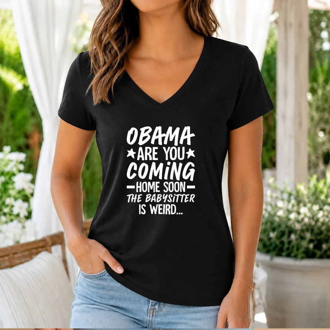 hot-obama-are-you-coming-home-babysitter-meme-v-neck-shirt Hot Obama Are You Coming Home Babysitter Meme V-Neck Shirt