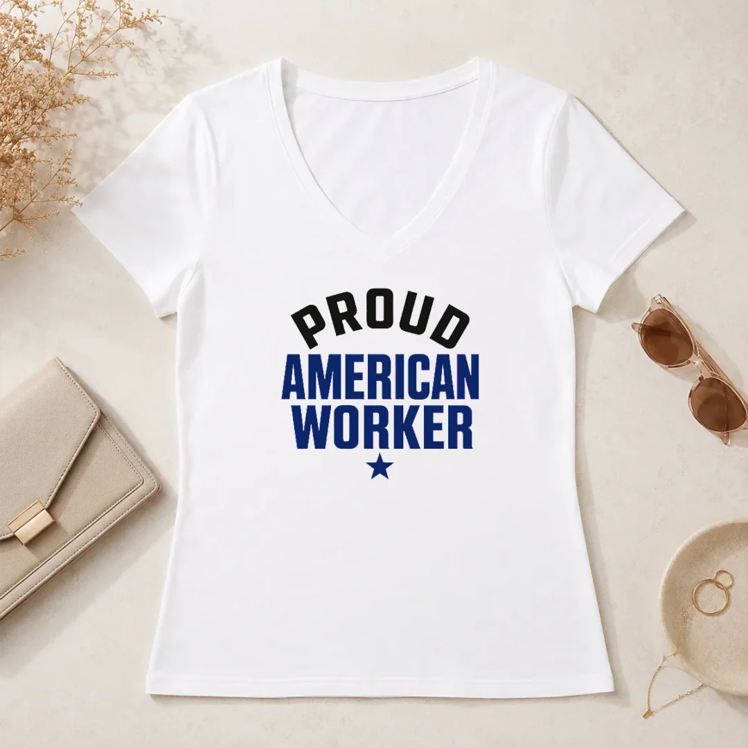 Hot Official Labour Day Proud American Worker Minimalist V Neck Shirt Hot Official Labour Day Proud American Worker Minimalist V-Neck Shirt