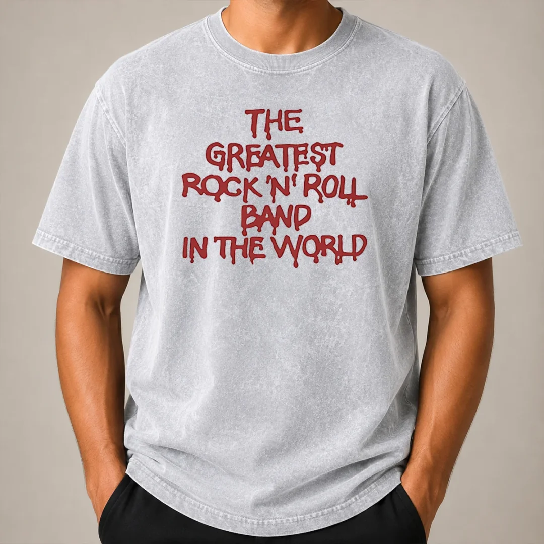 Hot Official The Greatest Rock 'N' Roll Band In The World Washed T Shirt Hot Official The Greatest Rock 'N' Roll Band In The World Washed T-Shirt