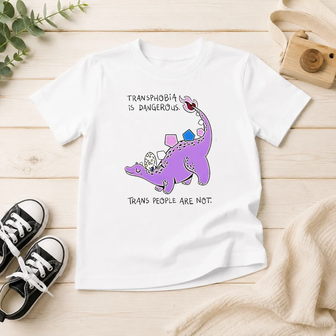 hot-official-transphobia-is-dangerous-trans-people-are-not-dinosaur-activism-equality-kids-t-shirt Hot Official Transphobia Is Dangerous Trans People Are Not Dinosaur Activism Equality Kids T-Shirt