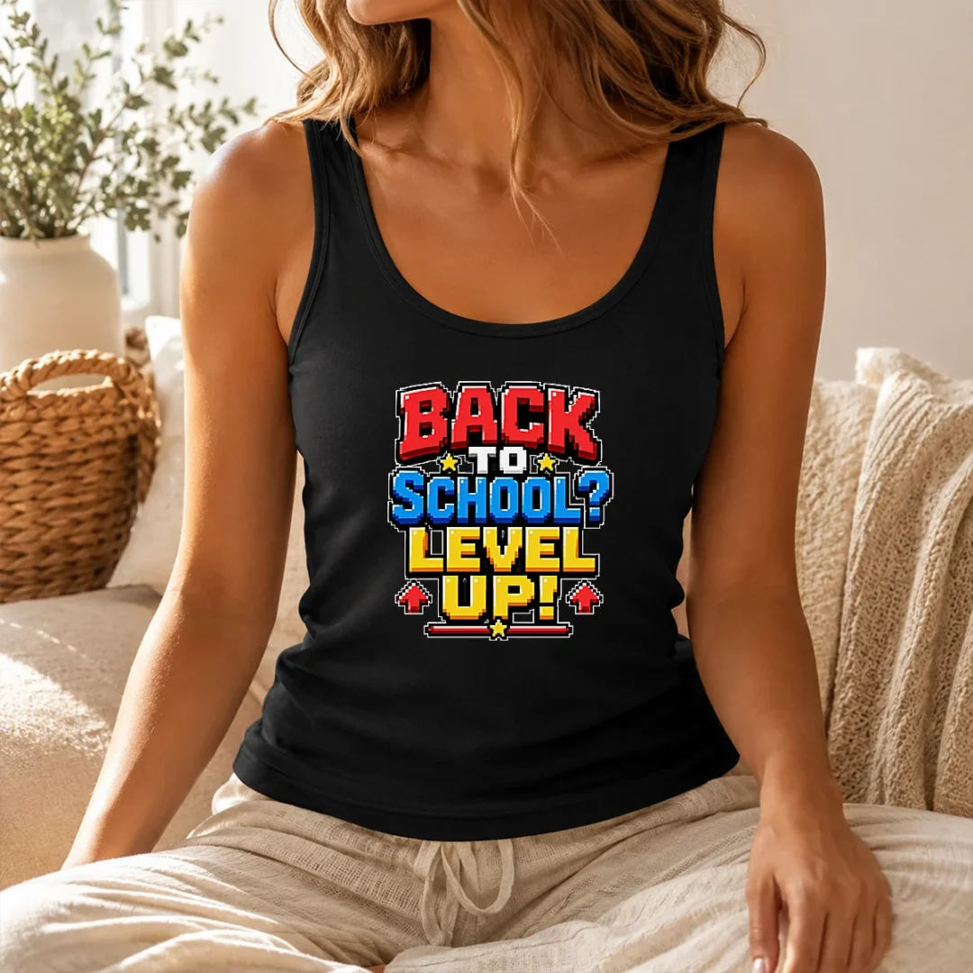 Hot Original Back To School Pixel Level Up For Students Tank Top Hot Original Back To School Pixel Level Up For Students Tank Top