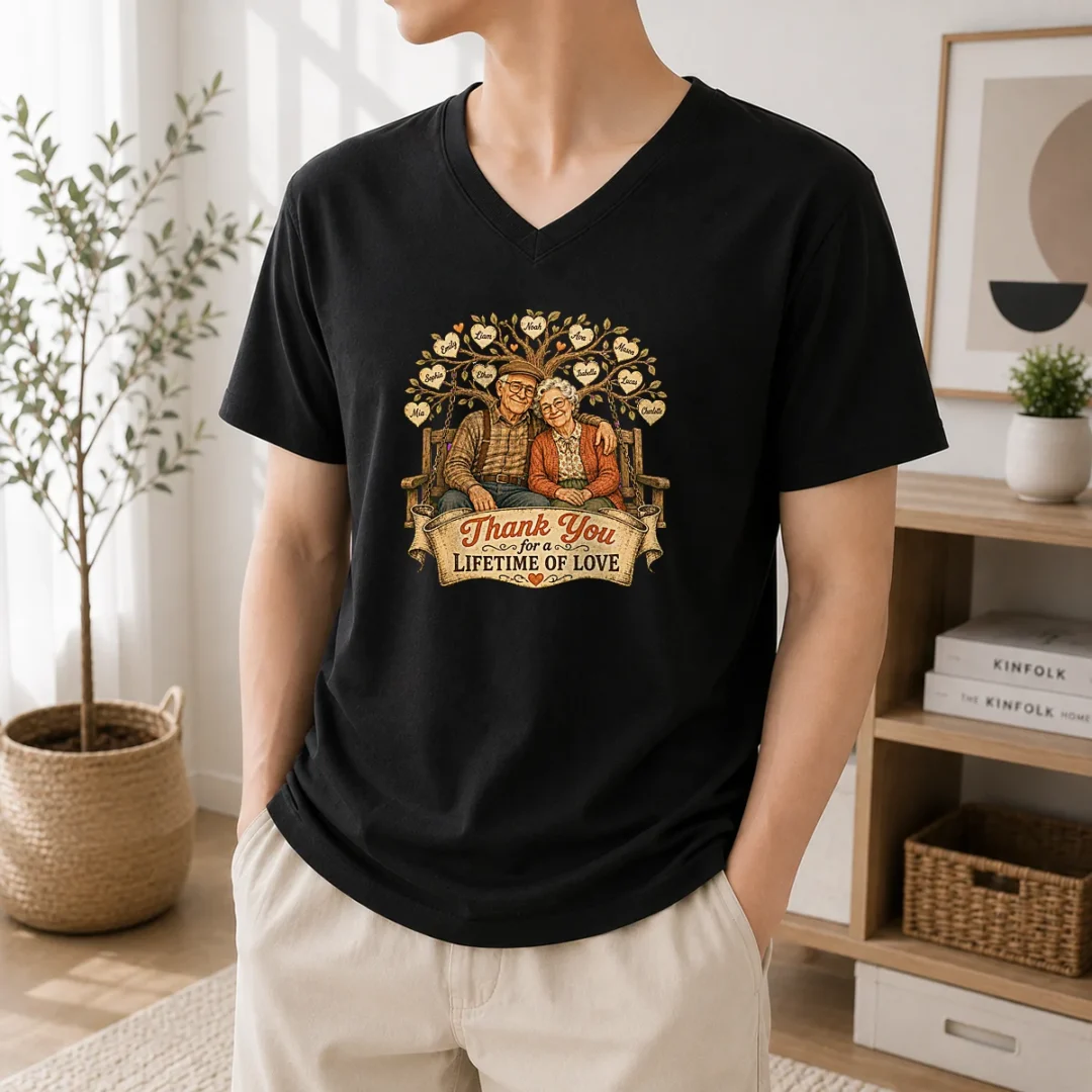 hot-original-grandparents-day-vintage-family-love-thank-you-v-neck-shirt Hot Original Grandparents Day Vintage Family Love Thank You V-Neck Shirt