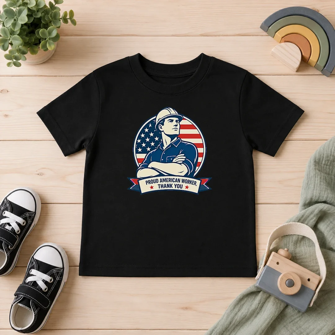 hot-original-labour-day-minimalist-proud-american-worker-kids-t-shirt-1 Hot Original Labour Day Minimalist Proud American Worker Kids T-Shirt