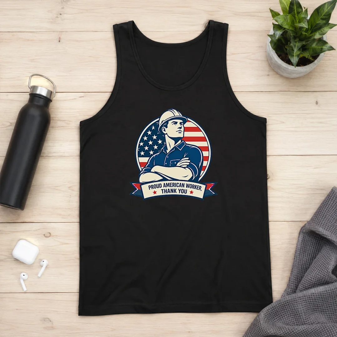 hot-original-labour-day-minimalist-proud-american-worker-tank-top-1 Hot Original Labour Day Minimalist Proud American Worker Tank Top