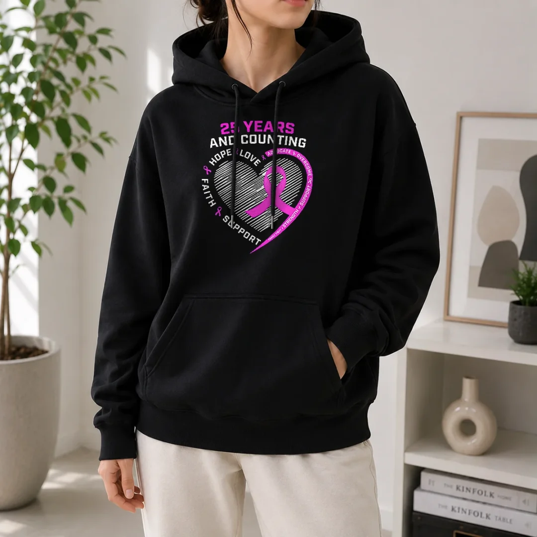 hot-premium-25-years-and-counting-hope-love-breast-cancer-hoodie Hot Premium 25 Years And Counting Hope Love Breast Cancer Hoodie
