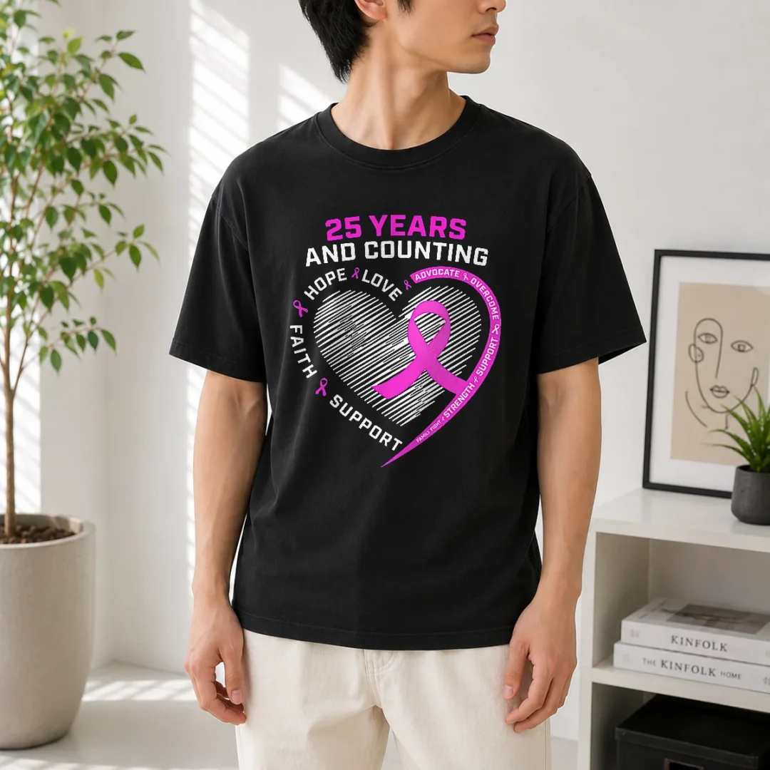 hot-premium-25-years-and-counting-hope-love-breast-cancer-t-shirt Hot Premium 25 Years And Counting Hope Love Breast Cancer