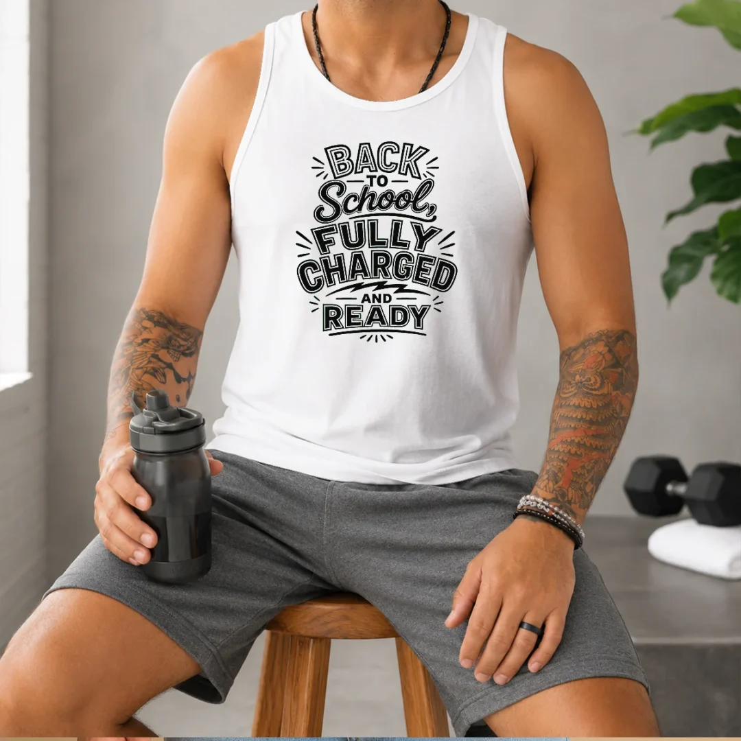 hot-premium-back-to-school-fully-charged-line-art-tank-top Hot Premium Back To School Fully Charged Line Art Tank Top