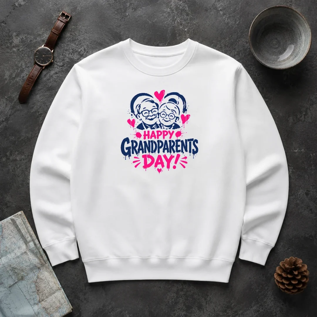Hot Premium Happy Grandparents Day Grunge Paint Splatter Heart Sweater Hot Premium Happy Grandparents Day Grunge Paint Splatter Heart Sweater