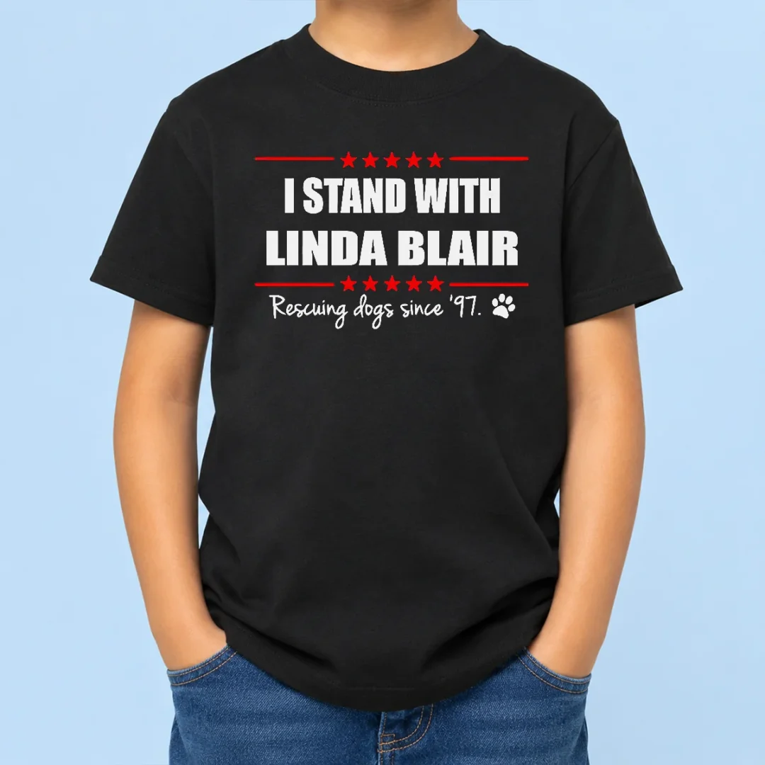 hot-premium-pretty-i-stand-with-linda-blair-animal-rescue-support-kids-t-shirt Hot Premium Pretty I Stand With Linda Blair Animal Rescue Support Kids T-Shirt