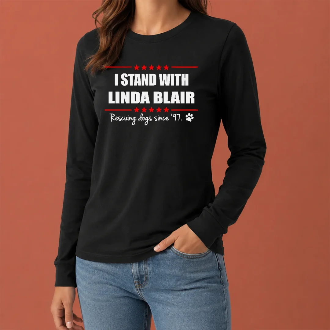 hot-premium-pretty-i-stand-with-linda-blair-animal-rescue-support-long-sleeve-shirt Hot Premium Pretty I Stand With Linda Blair Animal Rescue Support Long Sleeve Shirt