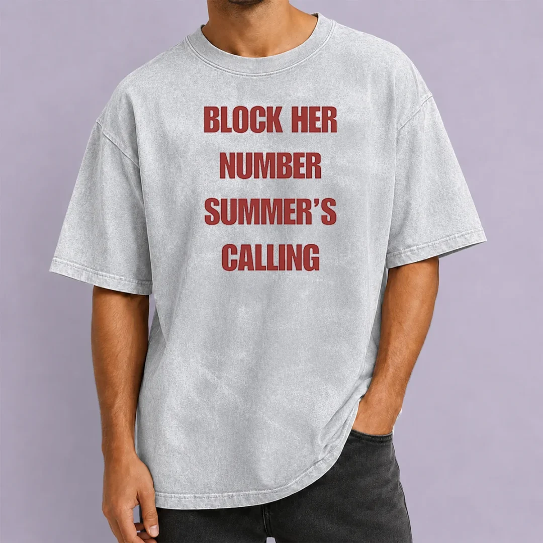 hot-pretty-block-her-number-summer-s-calling-summer-vibes-washed-t-shirt Hot Pretty Block Her Number Summer'S Calling Summer Vibes Washed T-Shirt