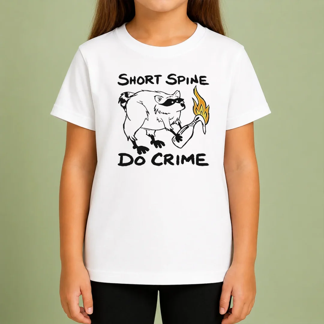 hot-pretty-short-spine-do-crime-raccoon-with-molotov-cocktail-kids-t-shirt Hot Pretty Short Spine Do Crime Raccoon With Molotov Cocktail Kids T-Shirt