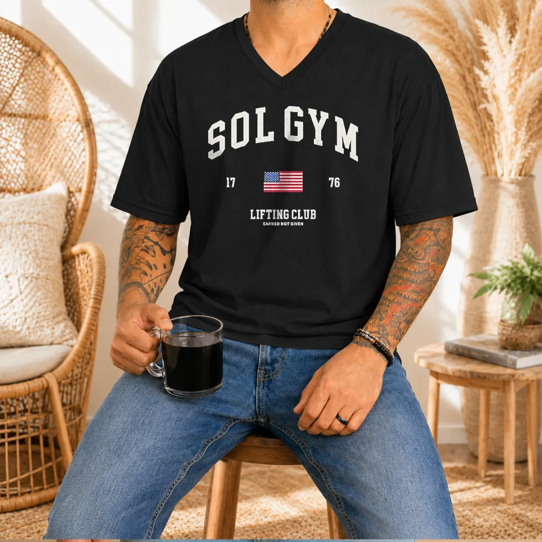 hot-pretty-solgym-lifting-club-earned-not-given-1776-distressed-v-neck-shirt Hot Pretty Solgym Lifting Club Earned Not Given 1776 Distressed V-Neck Shirt