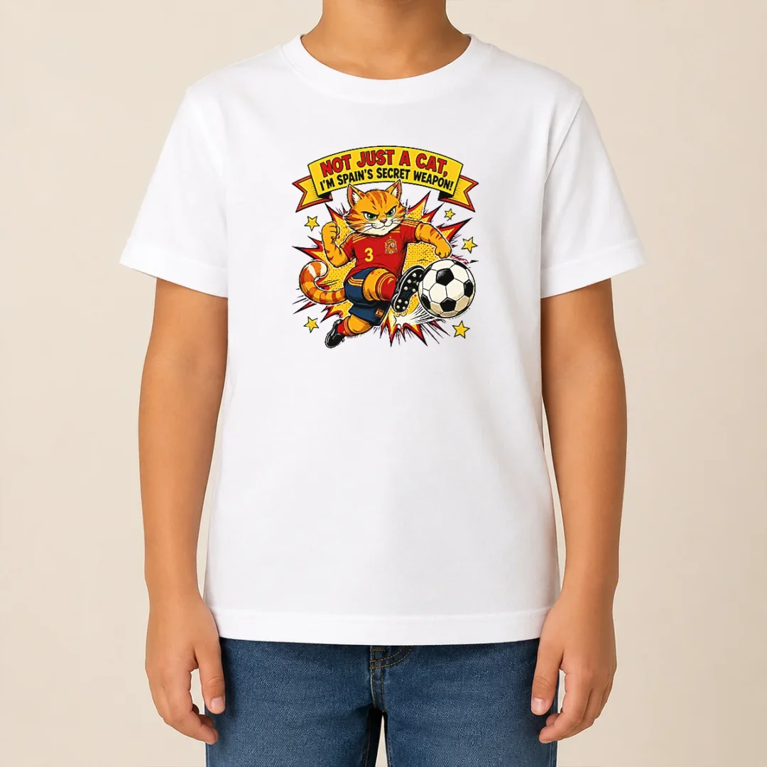 Hot Pretty Spain Soccer Cat Meme Comic Funny Football Humor Kids T Shirt Hot Pretty Spain Soccer Cat Meme Comic Funny Football Humor Kids T-Shirt