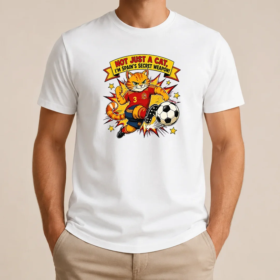 Hot Pretty Spain Soccer Cat Meme Comic Funny Football Humor t shirt Hot Pretty Spain Soccer Cat Meme Comic Funny Football Humor