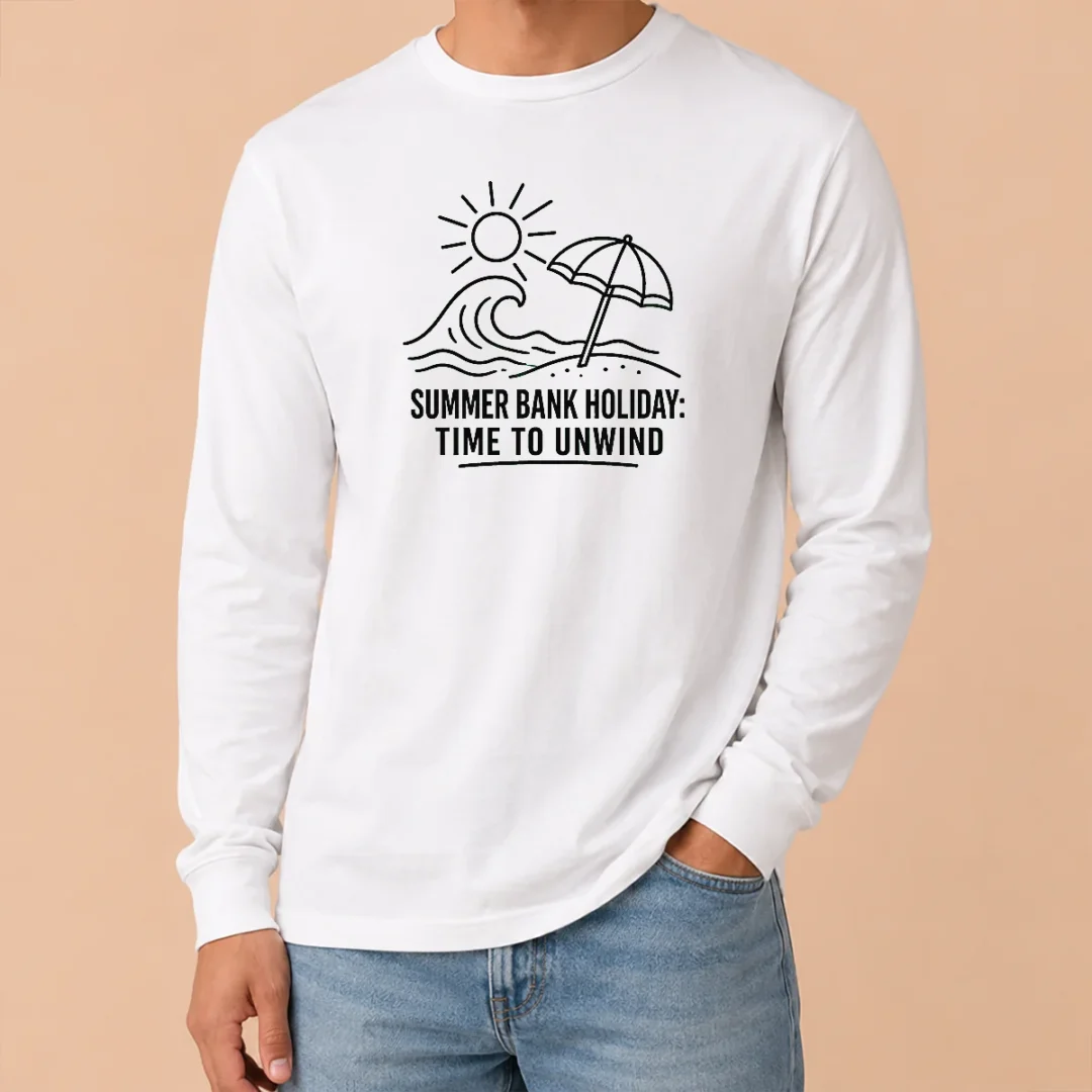 Hot Top Summer Bank Holiday Relaxation Line Art Long Sleeve Shirt Hot Top Summer Bank Holiday Relaxation Line Art Long Sleeve Shirt