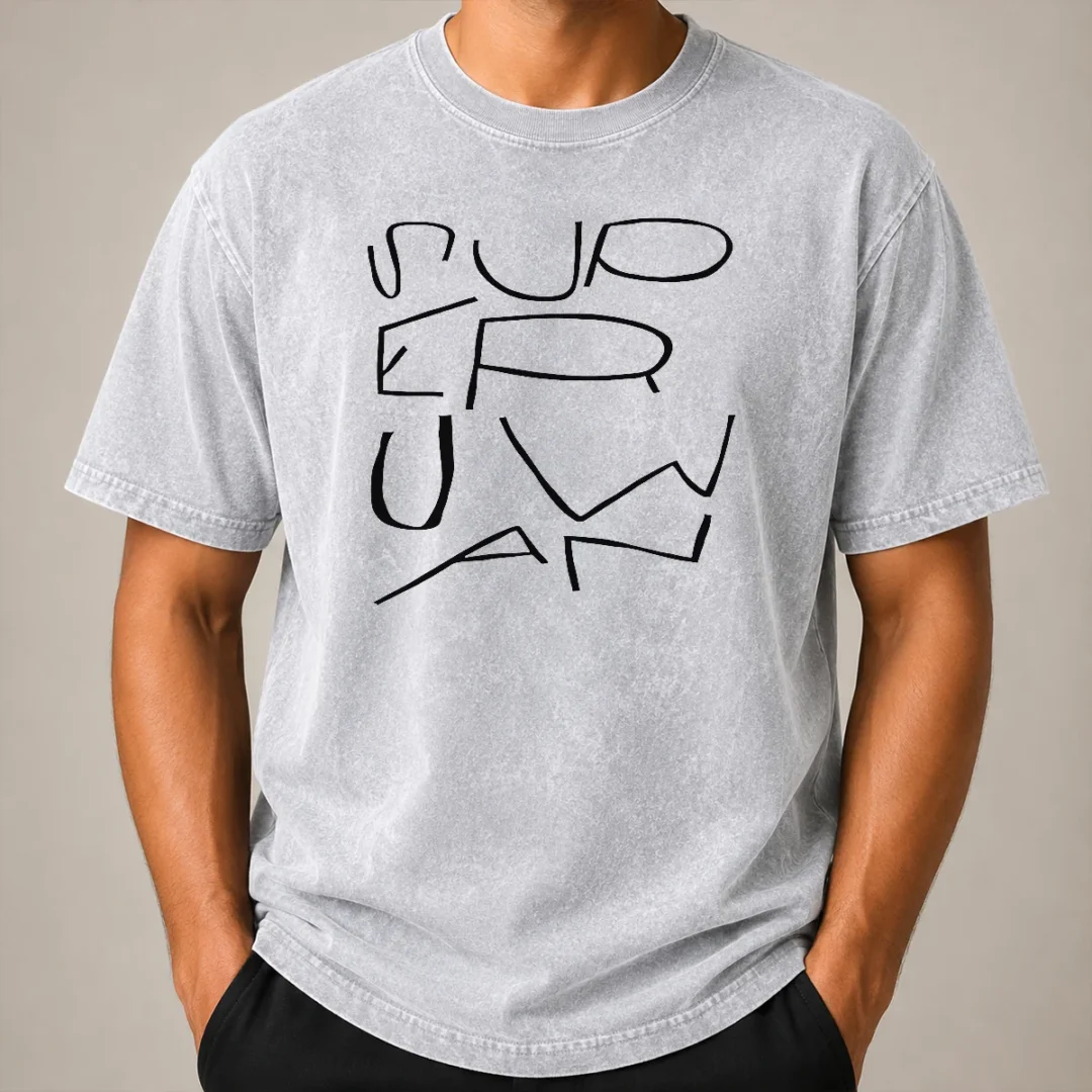 Hot Top Superhuman Superhuman Logo Hirt Washed T Shirt Hot Top Superhuman Superhuman Logo Hirt Washed T-Shirt