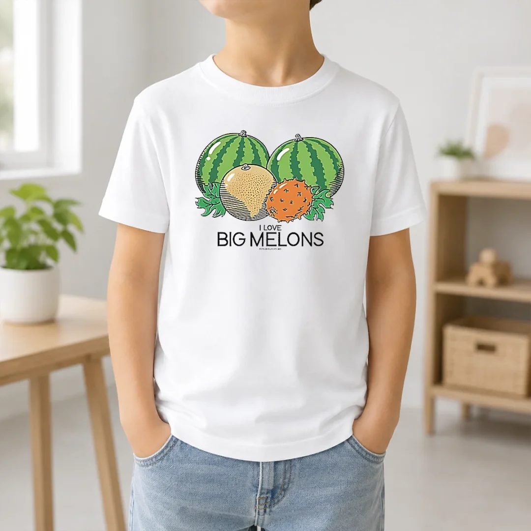 Hot Watermelon Cantaloupe Kiwano Fruit I Love Big Melons Threadheads Studios Kids T Shirt Hot Watermelon Cantaloupe Kiwano Fruit I Love Big Melons Threadheads Studios Kids T-Shirt