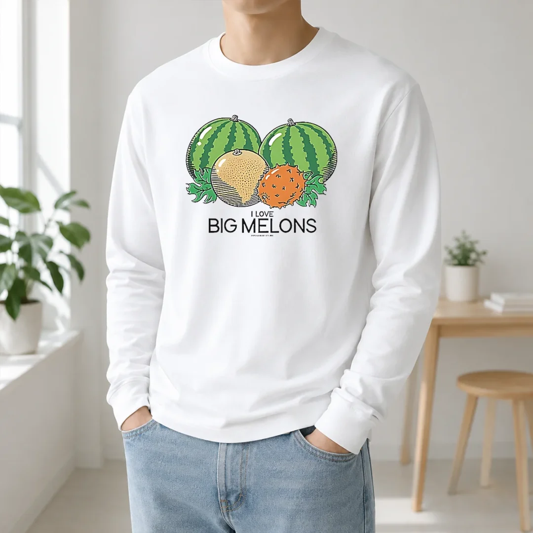 Hot Watermelon Cantaloupe Kiwano Fruit I Love Big Melons Threadheads Studios Long Sleeve Shirt Hot Watermelon Cantaloupe Kiwano Fruit I Love Big Melons Threadheads Studios Long Sleeve Shirt