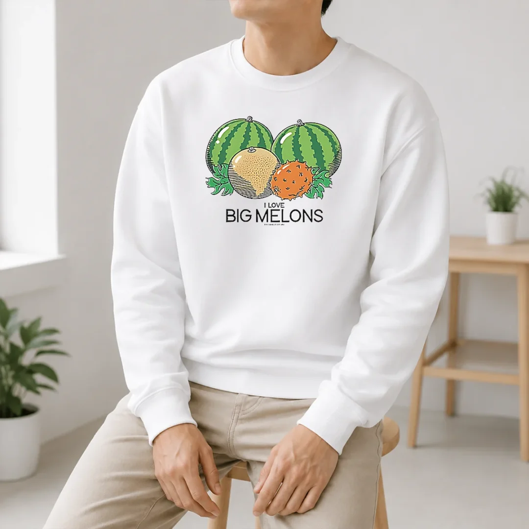 Hot Watermelon Cantaloupe Kiwano Fruit I Love Big Melons Threadheads Studios Sweater Hot Watermelon Cantaloupe Kiwano Fruit I Love Big Melons Threadheads Studios Sweater