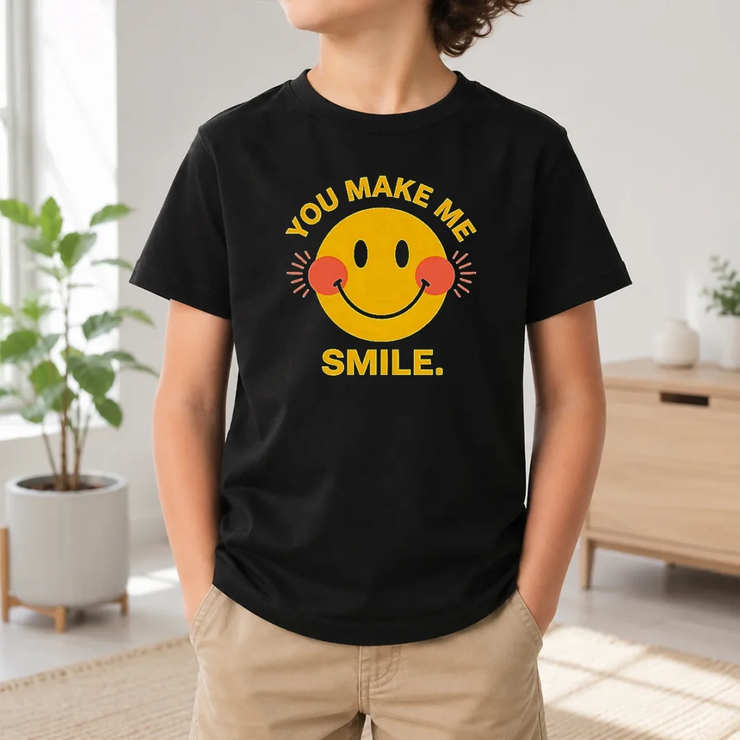 Hot You Make Me Smile Smiley Face Positive Vibes Kids T Shirt Hot You Make Me Smile Smiley Face Positive Vibes Kids T-Shirt