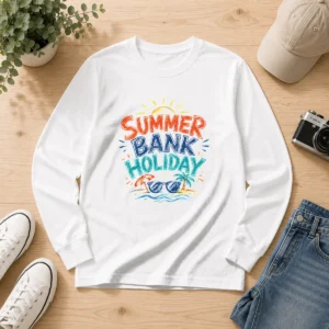Hot Sketch Summer Bank Holiday Beach Sunglasses Palm Long Sleeve Shirt