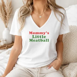 Good Top Mommy'S Little Meatball Baby Toddler Cute V-Neck Shirt