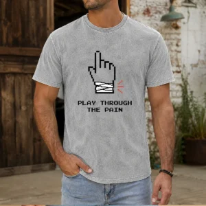 Nice Play Through The Pain Geek Washed T-Shirt