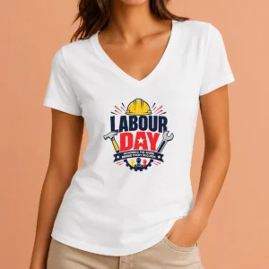 Official Pretty Labour Day Honoring Work Hard Hat Tools Workers V-Neck Shirt