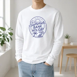Good Minimalist Line Art Summer Bank Holiday Beach Long Sleeve Shirt