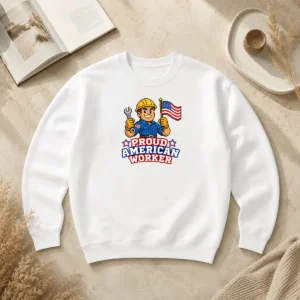Perfect Awesome Labour Day Proud American Worker Pixel (2) Sweater
