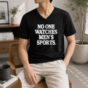 Hot Official No One Watches Men'S Sports Satire Ironic V-Neck Shirt