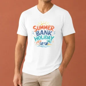 Original Top Sketch Summer Bank Holiday Beach Sunglasses Palm V-Neck Shirt