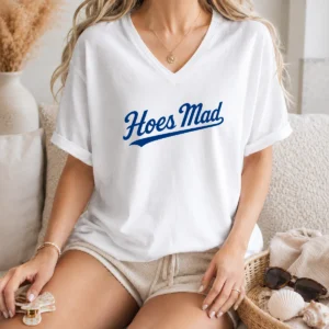 Nice Hoes Mad Script Logo Internet Meme V-Neck Shirt