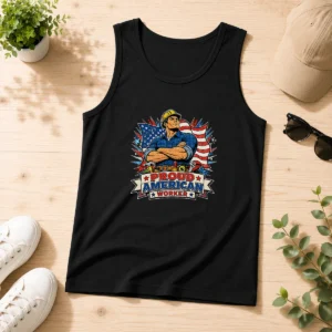 Original Labour Day Proud American Worker Pop Art Tank Top