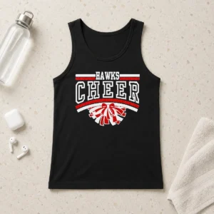 Pretty Hot Hutchinson Hawks Cheer Maroon Glitter Tank Top