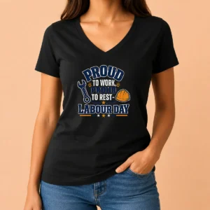 Nice Pretty Labour Day Pride Typography For Workers V-Neck Shirt