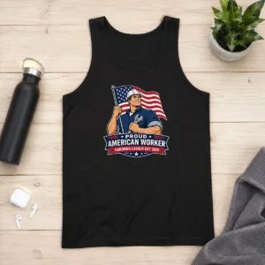 Official Original Labour Day Proud American Worker Vector Tank Top