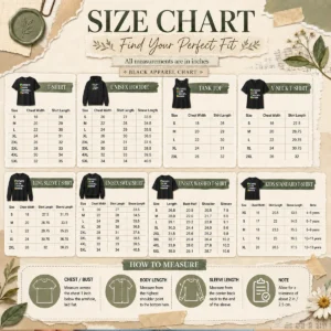 Size chart for Nice Math Allow Thinking To Happen Geek with measurements in inches and cm to help choose the right fit