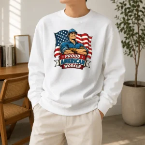Hot Awesome Labour Day Proud American Worker Comic Sweater