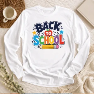 Premium Bold Modern Back To School Orange Circle Long Sleeve Shirt