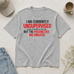 Hot Nice Hot I Am Currently Unsupervised I Know It Freaks Me Out Too Washed T-Shirt