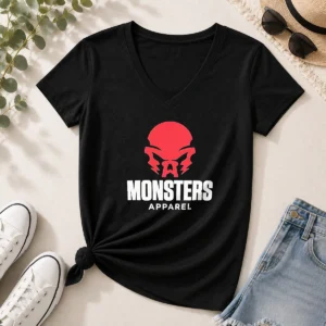 Pretty Monsters Logo Streetwear V-Neck Shirt