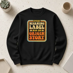 Awesome Hot Every Warning Label Has An Origin Story Retro Sweater
